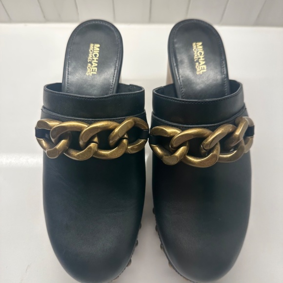Michael Kors Black and Gold Mules - Picture 2 of 4